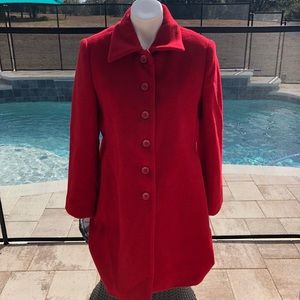 Chadwick’s red pea coat